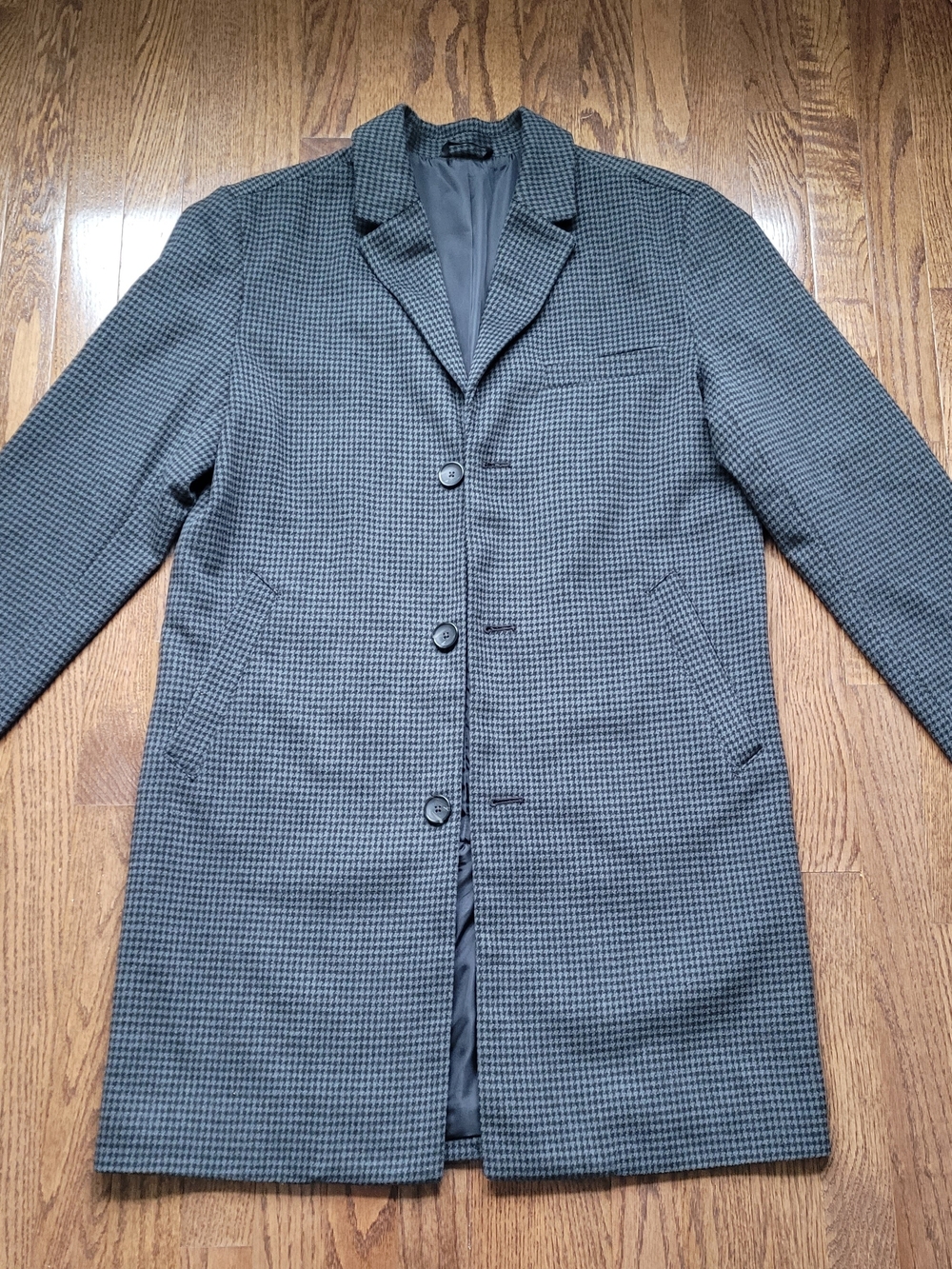 Old Navy Men's Gray Houndstooth Topcoat